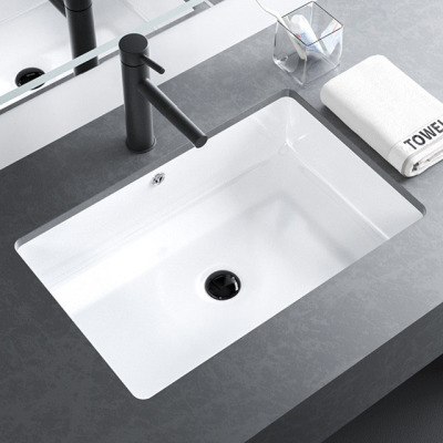Built-in deep square ceramic undermount basin