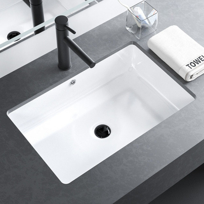 Built-in deep square ceramic undermount basin