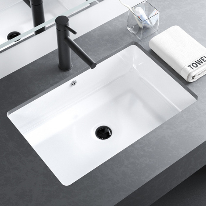 Built-in deep square ceramic undermount basin