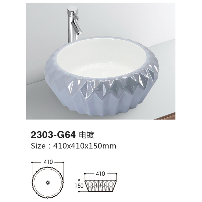 Colorful ceramic washbasin