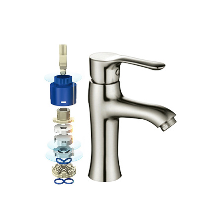 Household bath basin faucet single hole hot and cold water faucet washbasin