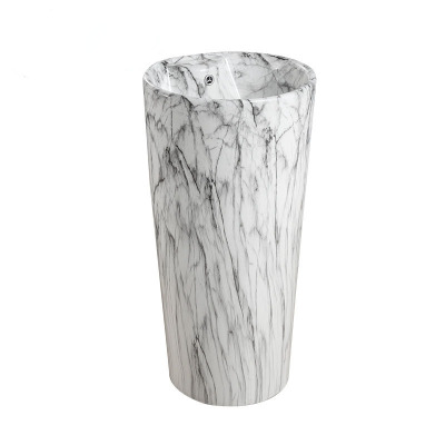 One-piece column washbasin