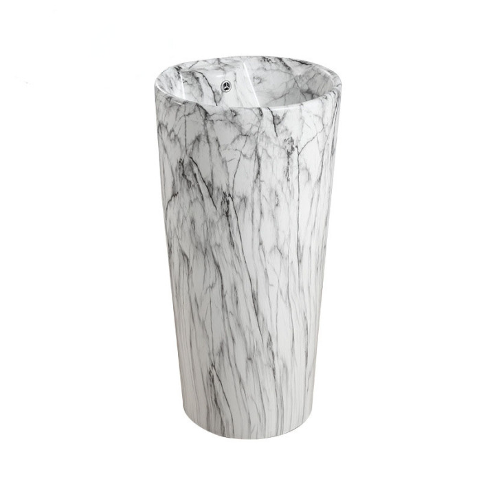 One-piece column washbasin