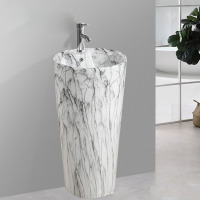One-piece column washbasin
