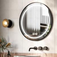 Oval smart mirror with light