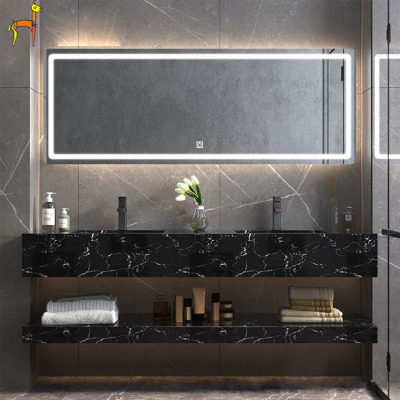 Smart luminous bathroom mirror with frame