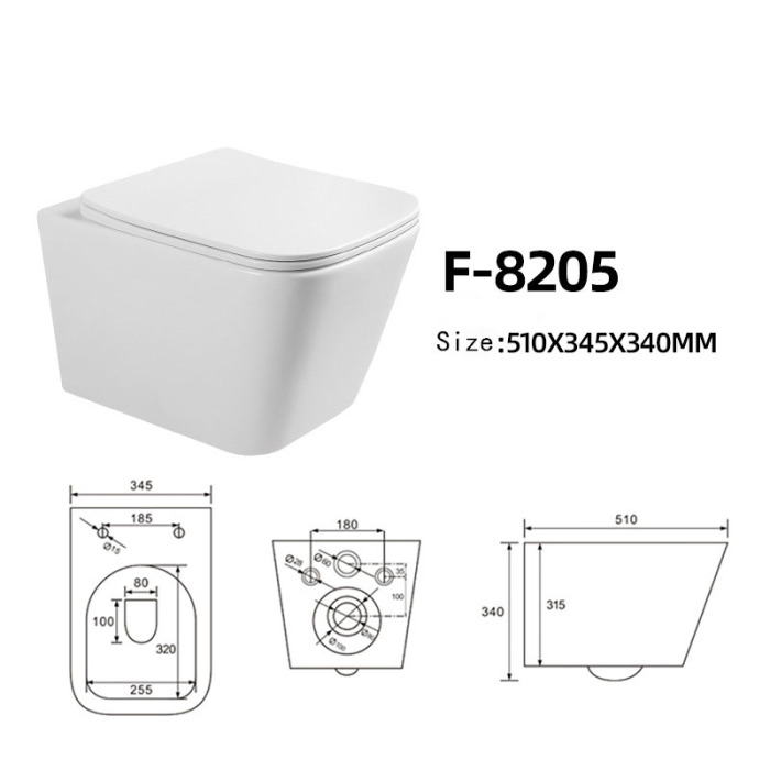 Wall hung toilet small apartment