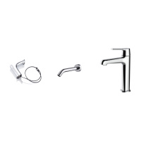Faucet single cold double pipe double handle universal rotation