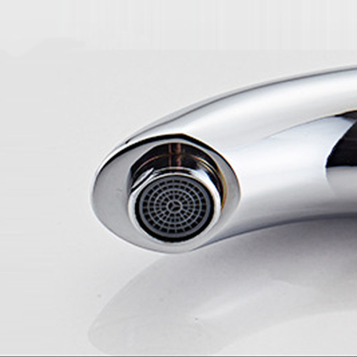 Single hole basin faucet hot and cold